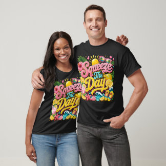 Squeeze The Day Sommer-Typografie-T-Shirt | Tropic T-Shirt