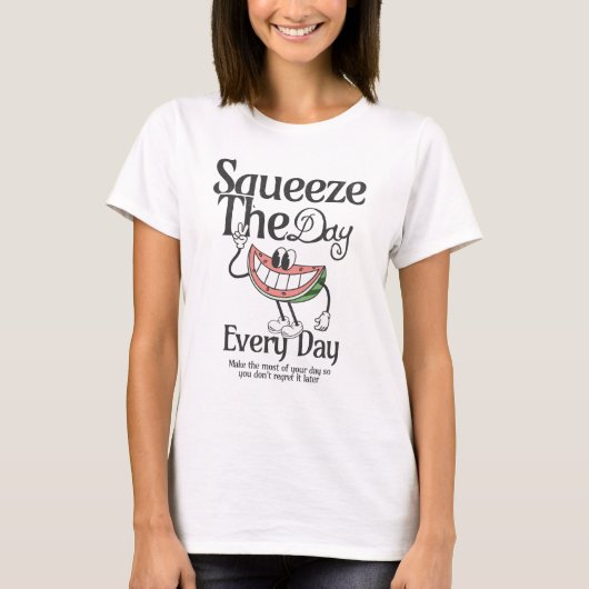 Squeeze the Day Watermelon Character T-Shirt (Vorderseite)