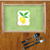 Squeeze The Day Yellow Lemons Blue White Check Tasche