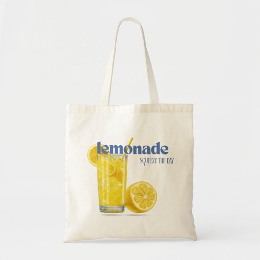"Squeeze The Day" Zitronenlimonade Wasserfarbe Som Tragetasche (Vorne)