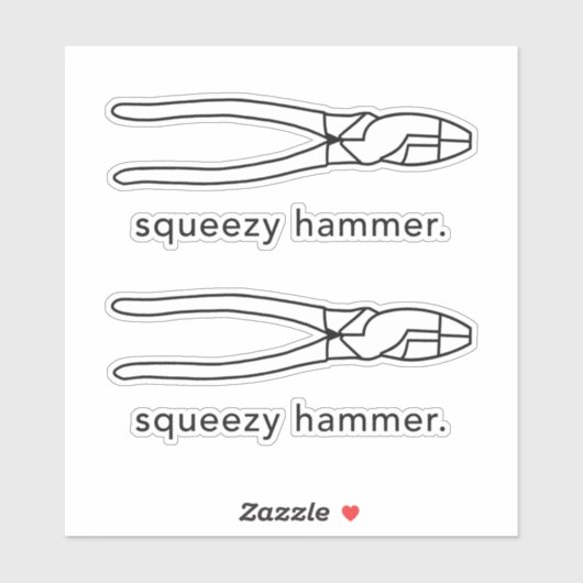 Squeezy Hammer Funny Electrical Aufkleber (Blatt)