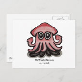 Squido Tintenfisch, MeWarriorFrau auf Twitch Postkarte (Vorne/Hinten)