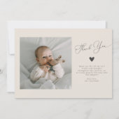 Squiggg Wavy Beige Rahmen Birth Announcement Foto Ankündigung (Rückseite)