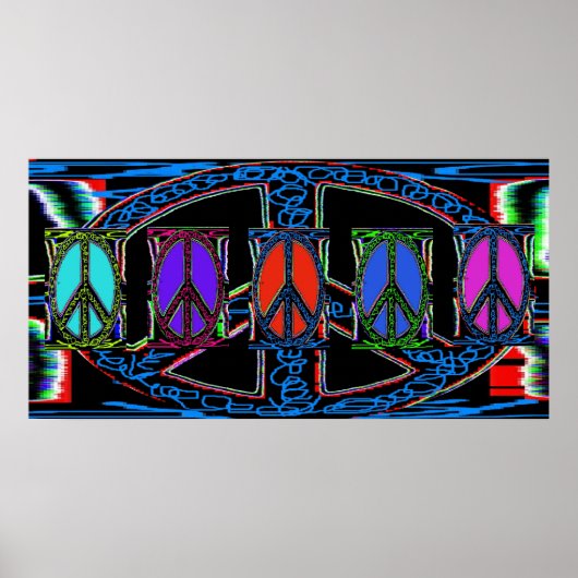 Squigggle Peace Sign Windows Poster (Vorne)