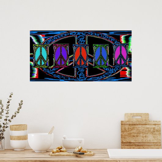 Squigggle Peace Sign Windows Poster (Küche)