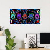 Squigggle Peace Sign Windows Poster (Heimbüro)