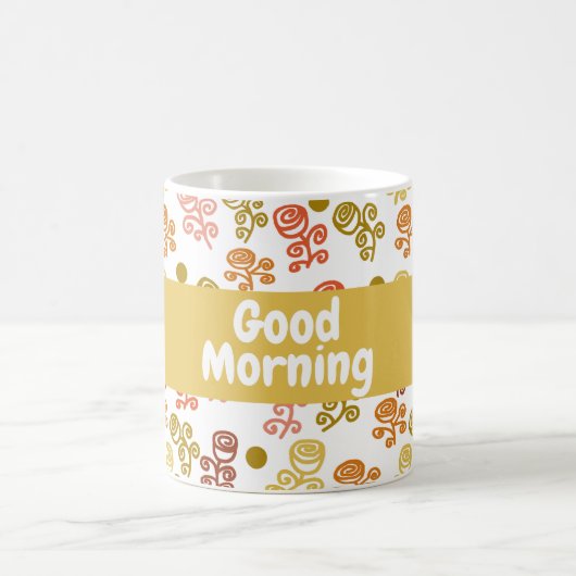 Squigggle Rose Gold Orange und Rost Kaffeetasse (Mittel)