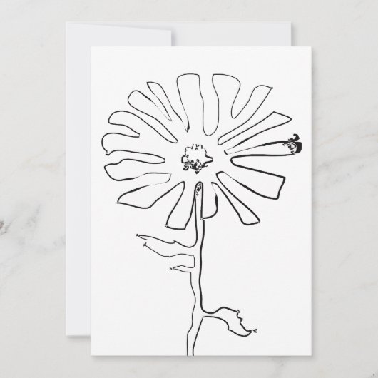 Squiggle-Blume Einladung (Vorderseite)