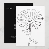 Squiggle-Blume Einladung (Vorne/Hinten)