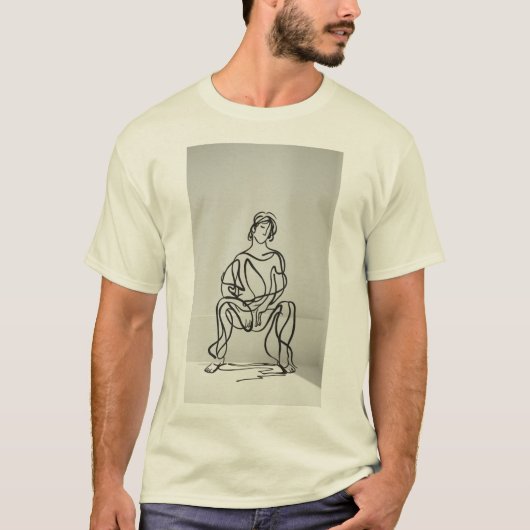 Squiggle Sitting-Abbildung T - Shirt (Vorderseite)
