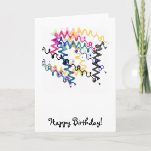 Squiggle Zigzags Happy Birthday Card Karte