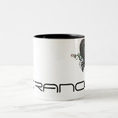 Squiggleherzen. Trance Zweifarbige Tasse (Mittel)