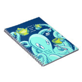 Squiggles die Krake: Perfekter Kaffee (blau) Notizblock (Rechte Seite)