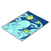 Squiggles die Krake: Perfekter Kaffee (blau) Notizblock (Linke Seite)