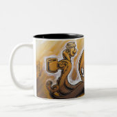 Squiggles: Koffein in allen seinen Formen Zweifarbige Tasse (Links)