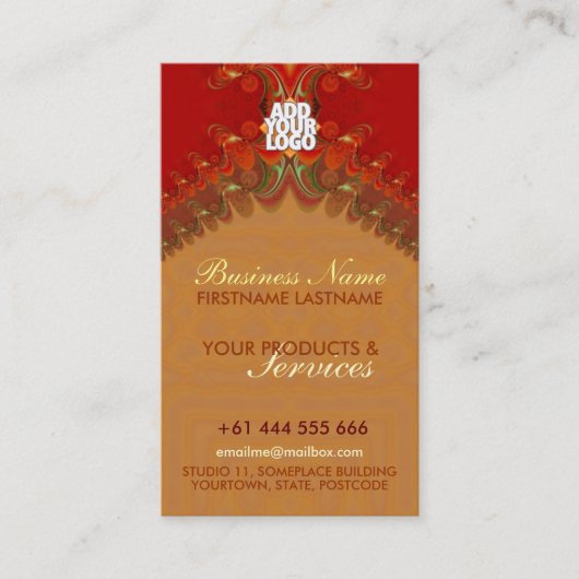 Squiggly2 Red Vertical Business Card Visitenkarte (Vorderseite)