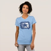 Squiggly Blue Flying Star Blue Ombre USA Prix Art T-Shirt (Vorne ganz)