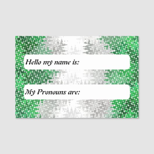 Squiggly Boho anpassbare Grayromantic Pride-Flagge Namensschild (Vorderseite)