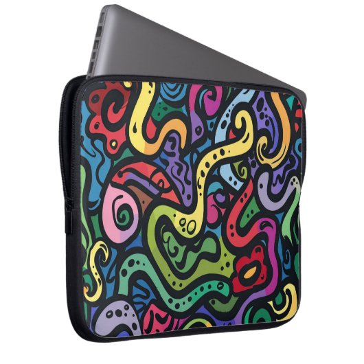 Squiggly Doodles Laptop-Sieb Laptopschutzhülle (Vorne Rechts)