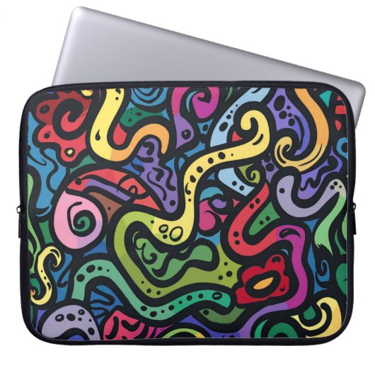 Squiggly Doodles Laptop-Sieb Laptopschutzhülle (Vorderseite)