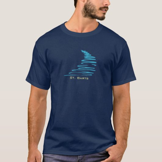 Squiggly Lines_Aqua Glow_St. Barts T-Shirt (Vorderseite)