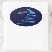 Squiggly Lines_Get Rippled_Aqua Ovaler Aufkleber (Tasche)