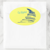 Squiggly Lines_Get Rippled Ovaler Aufkleber (Tasche)