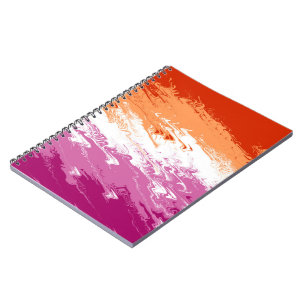Squiggly Trippy Groovy Abstrakte Lesbische Pride-F Notizblock