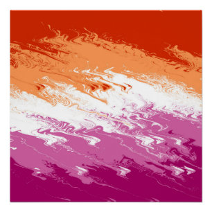 Squiggly Trippy Groovy Abstrakte Lesbische Pride-F Poster