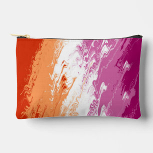 Squiggly Trippy Groovy Abstrakte Lesbische Pride-F Zubehörtasche