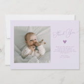 Squiggly Wavy Lila Birth Announcement Foto Ankündigung (Rückseite)