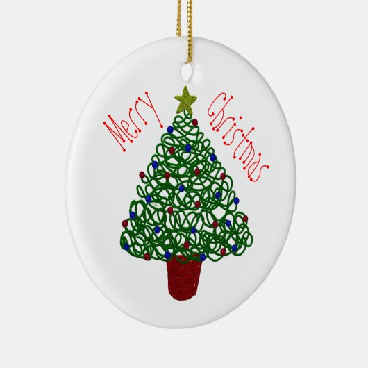 Squiggly Weihnachtsbaum-Verzierung Keramikornament (Rechts)