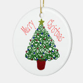 Squiggly Weihnachtsbaum-Verzierung Keramikornament (Links)