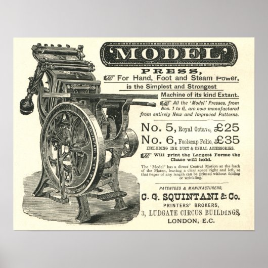Squintani Model letterpress poster (Vorne)