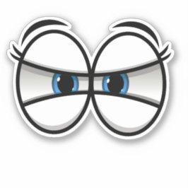 Squinting Eyes Sticker