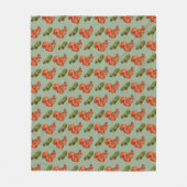 Squirrel and Acorn Pattern Green Fleecedecke (Vorderseite)