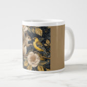 Squirrel and Yellow Canary with Flowers Pattern Jumbo-Tasse (Vorderseite Rechts)