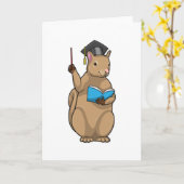 Squirrel as Teacher with Book Karte (Gelbe Blume)