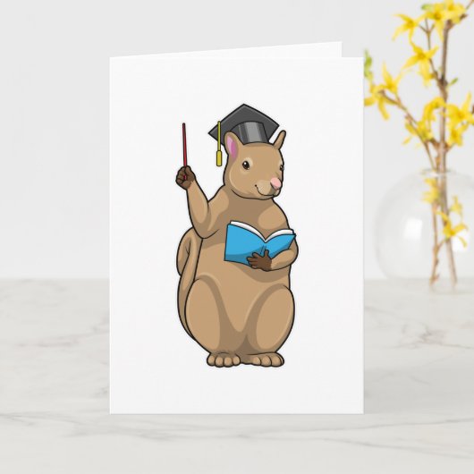 Squirrel as Teacher with Book Karte (Gelbe Blume)