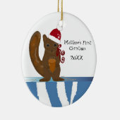 Squirrel Baby First Christmas Keramik Ornament (Rechts)