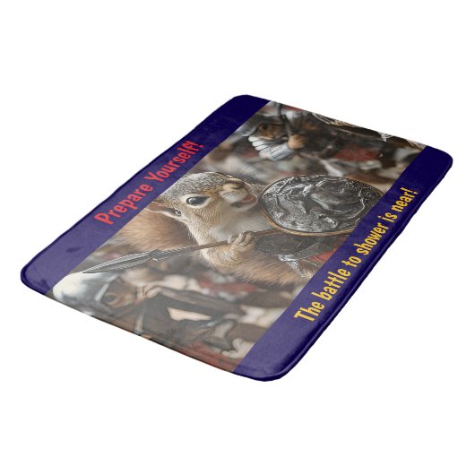 Squirrel Battle Badematte (Schrägansicht)