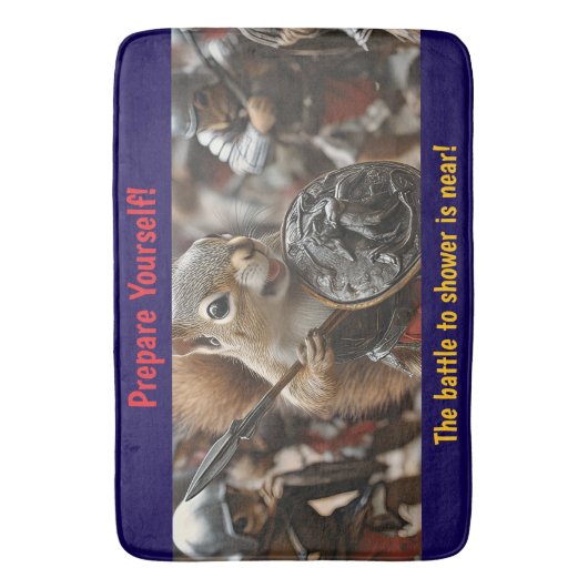 Squirrel Battle Badematte (Vorderseite Vertikal)