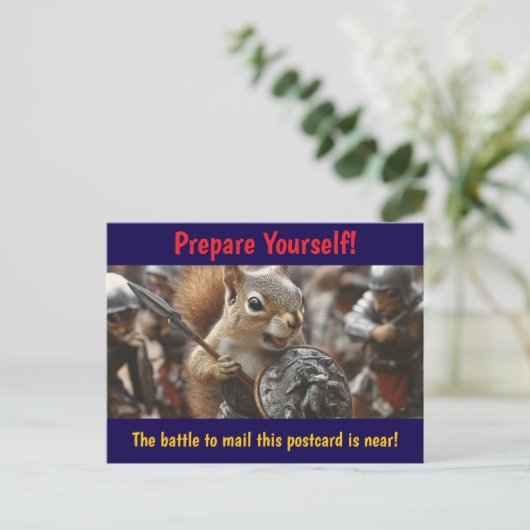 Squirrel Battle Postkarte (Stehend Vorderseite)