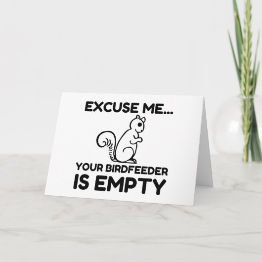 SQUIRREL BIRDFEEDER EMPFOHLEN FEIERTAGSKARTE (Vorderseite)