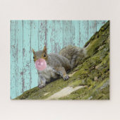 Squirrel Blowing a Bubblegum Bubble Animal Photo Puzzle (Horizontal)