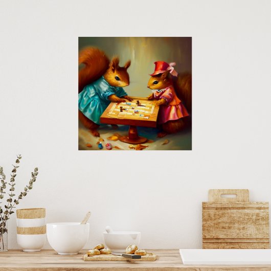 Squirrel Board Game Poster (Küche)
