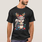 Squirrel Christmas 2024 With Lights Holiday Xmas M T-Shirt (Vorderseite)