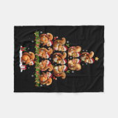 Squirrel Christmas Tree Lights Funny Xmas Family M Fleecedecke (Vorderseite (Horizontal))