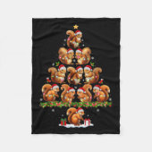 Squirrel Christmas Tree Lights Funny Xmas Family M Fleecedecke (Vorderseite)