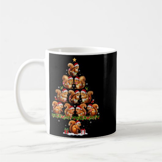 Squirrel Christmas Tree Lights Funny Xmas Family M Kaffeetasse (Links)